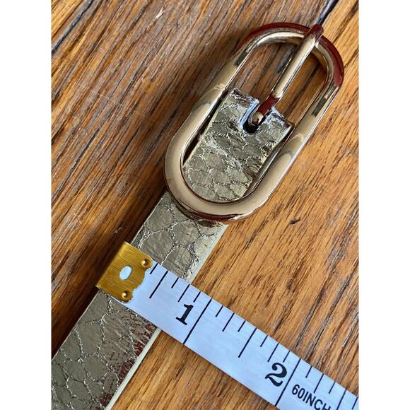 NINE WEST Gold Metallic Belt w/Chain Accent sz S - Picture 9 of 11